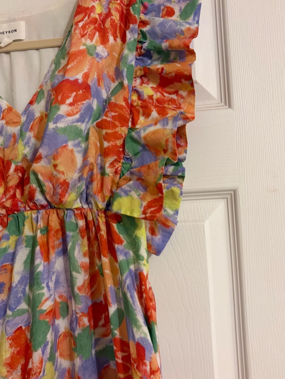 Floral Ruffle High-Low Dress in Multicolor by Heyson - Picture 7 of 9